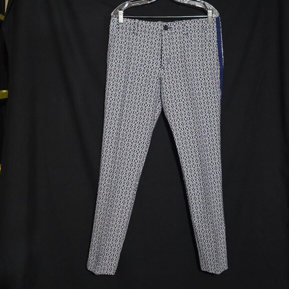 Mr TURK Made in USA M191503 Men's Pants - Blue White Pink Geo - Sz 32* - Picture 1 of 6